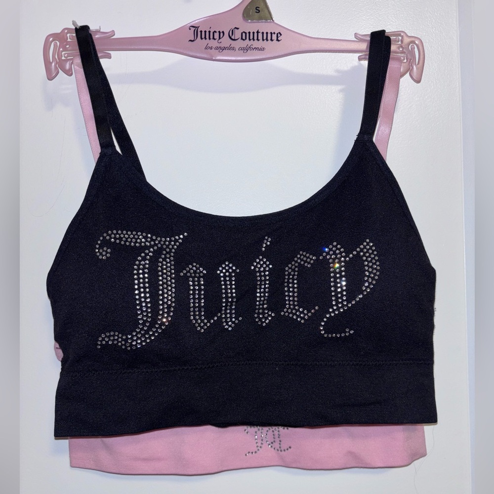 Juicy Couture Black and Pink Bralette Set